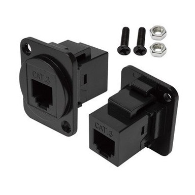 RJ11 Vaj Huam Sib Luag Mount Extender Jack Feedthrough Connector