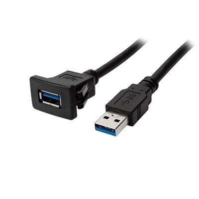 Square Single Port USB 3.0 Vaj Huam Sib Luag Flush Mount Extension Cable Nrog Buckle