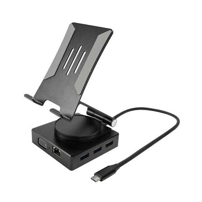 10-in-1 USB C Docking Station With 360°Rotatable Bracket