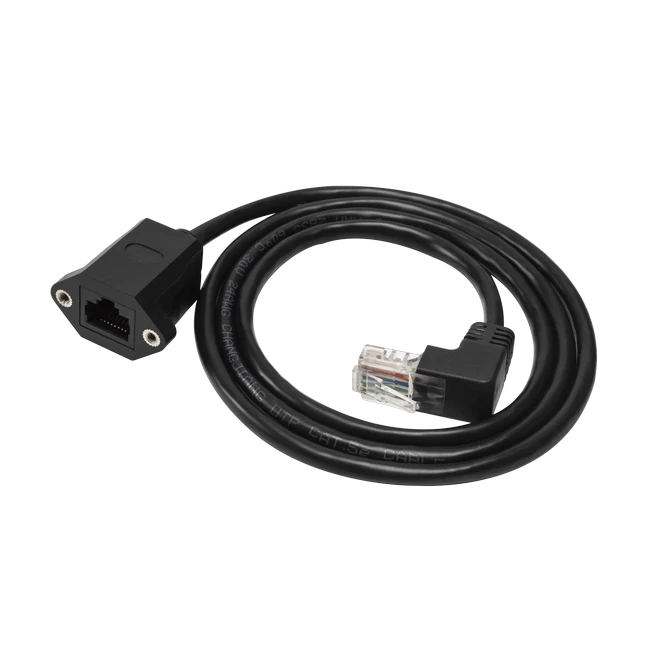 Downward 90 degree Angle RJ45 LAN Network Vaj Huam Sib Luag Mount Extension Cable