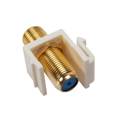Kub Plated RG-6 Keystone Jack Ntxig Snap hauv Adapter Coax Inline Coupler Rau Phab Ntsa Phaj Qhov Hluav Taws Xob