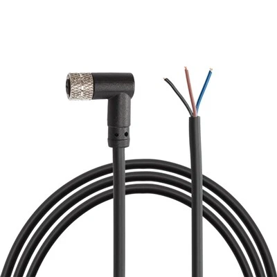 M12 3 Tub ntxhais ncaj poj niam mus pub dawb End Sensor Actuator Cable