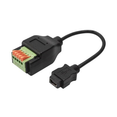 Mini USB Poj Niam Rau 5pins Terminal Block Extension Cable Nrog Push Button