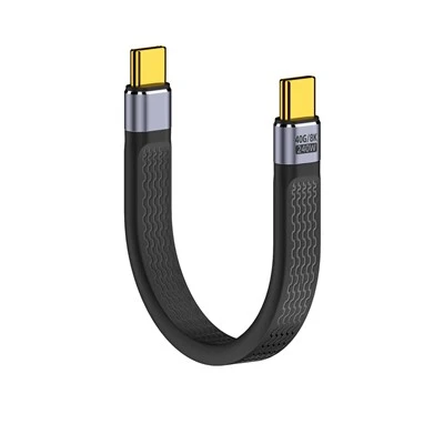 240W USB4.0 C Cov txiv neej mus ncaj / Angled Hom C txiv neej / Poj niam PD ceev them nyiaj luv cable